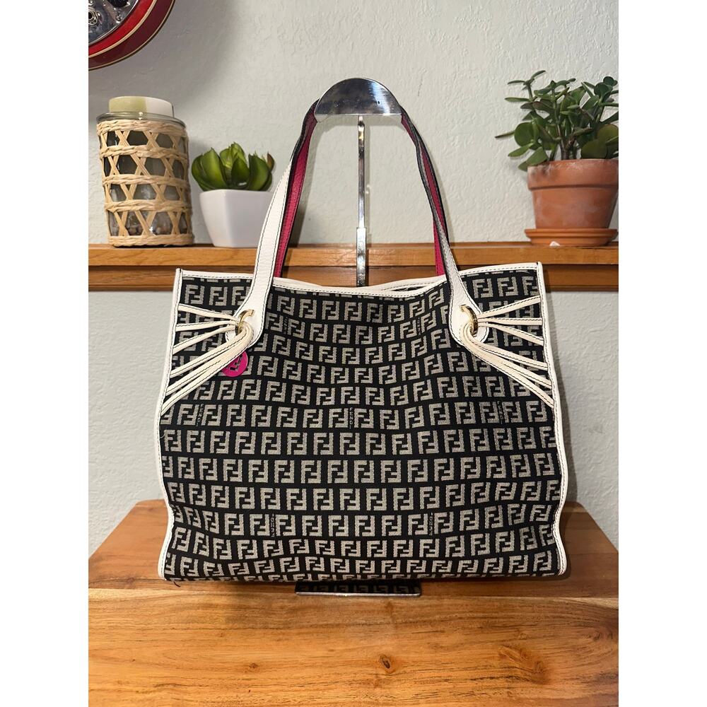 Fendi Zucchino Medium Canvas Tote Vintage